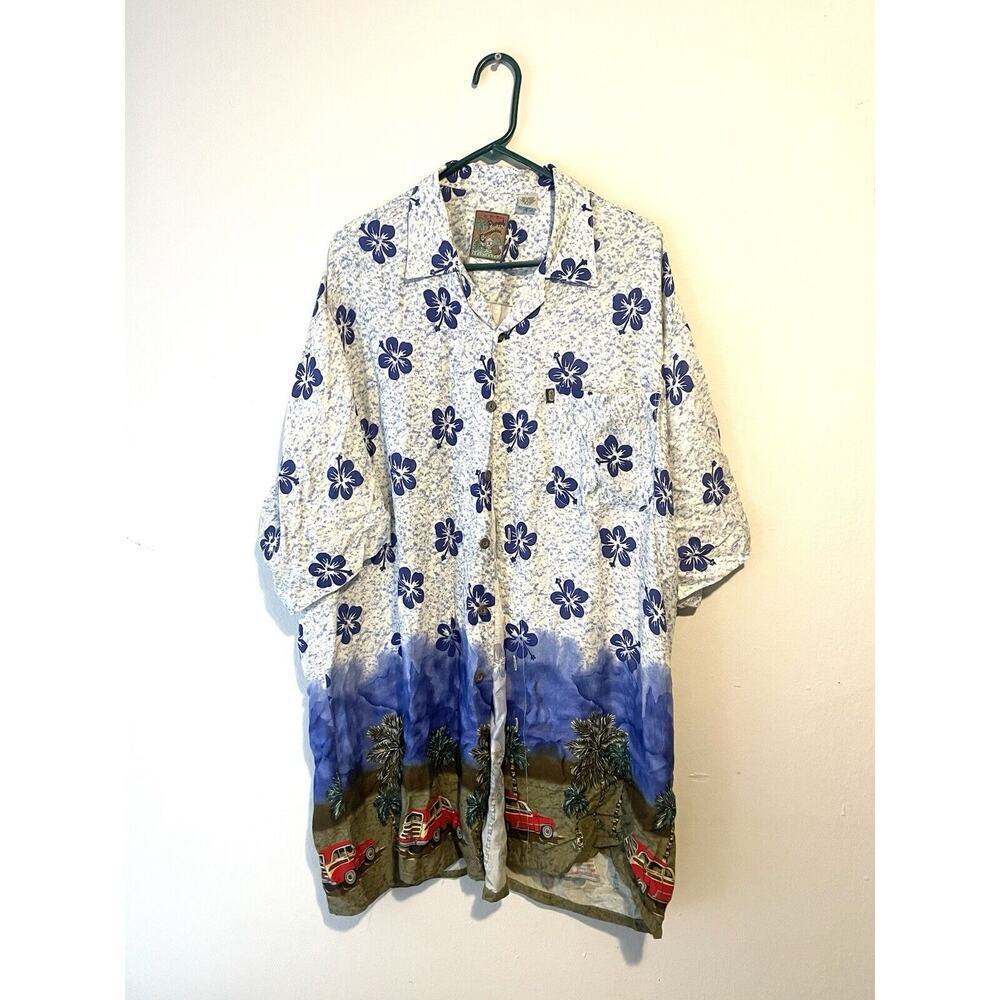 VTG Pineapple Connection Hawaiian Tropical Mens Small Button‎ Up Shirt 2XT